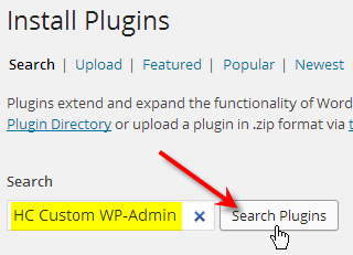 fill out hc custom wp-admin click search plugins